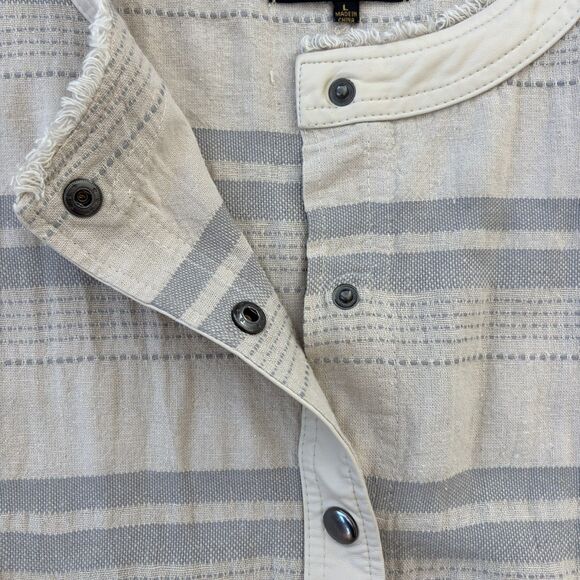 Jack BB Dakota Womens Striped Linen Blazer Jacket Size L Neutral Chic Coastal - Picture 5 of 13